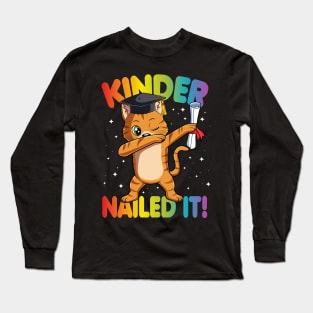 Dabbing Cat Kindergarten Graduation Gift Long Sleeve T-Shirt